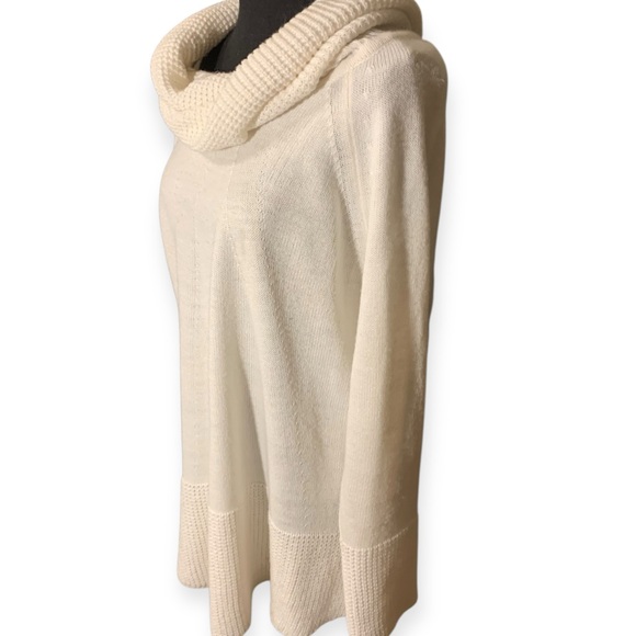 Calvin Klein Women's Cream Cowl Neck Sweater (item#10140) - Picture 3 of 5